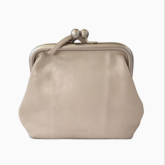 Vintage Toupe Calfskin Leather Crossbody Bag - Picture 1 of 3